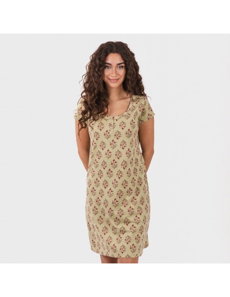 Vestido algodão Denisa verde Vestido algodão Denisa verde