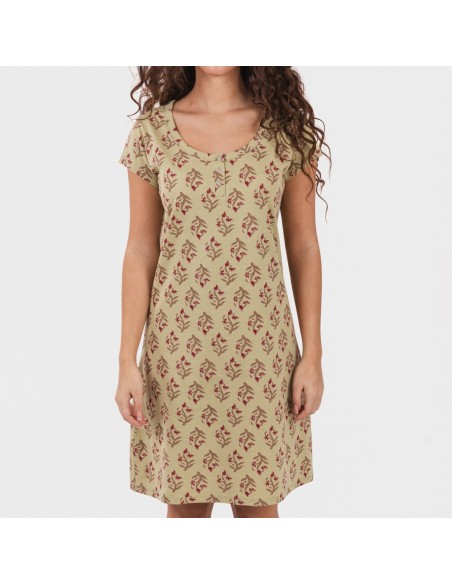 Vestido algodão Denisa verde Vestido algodão Denisa verde