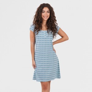 Vestido algodão Galieni verde azulado