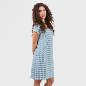 Vestido algodão Galieni verde azulado 2