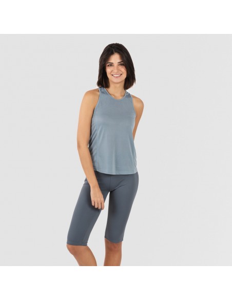 Conjunto desportivo de legging curto mulher azul claro - azul escuro Conjunto desportivo de legging curto mulher azul claro - azul escuro
