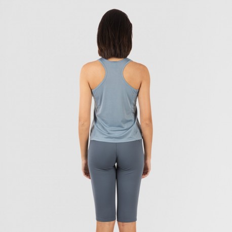 Conjunto desportivo de legging curto mulher azul claro - azul escuro