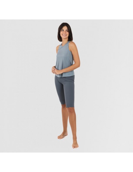 Conjunto desportivo de legging curto mulher azul claro - azul escuro Conjunto desportivo de legging curto mulher azul claro - azul escuro