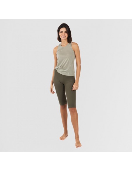 Conjunto desportivo de legging curto mulher verde folha - verde caça Conjunto desportivo de legging curto mulher verde folha - verde caça