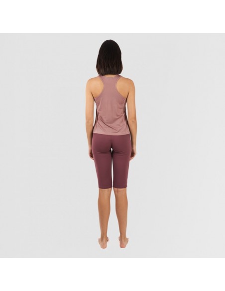 Conjunto desportivo de legging curto mulher malva - beringela Conjunto desportivo de legging curto mulher malva - beringela