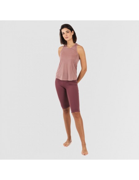 Conjunto desportivo de legging curto mulher malva - beringela Conjunto desportivo de legging curto mulher malva - beringela