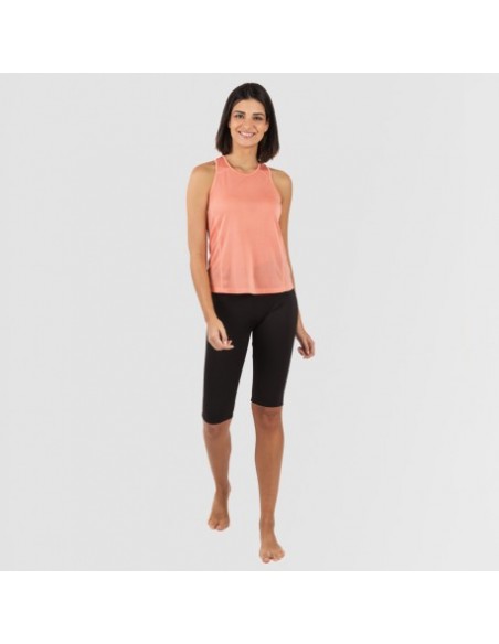 Conjunto desportivo de legging curto mulher laranja - preto Conjunto desportivo de legging curto mulher laranja - preto