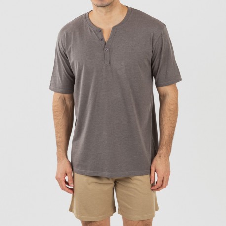 Pijama curto homem com botões topo arena