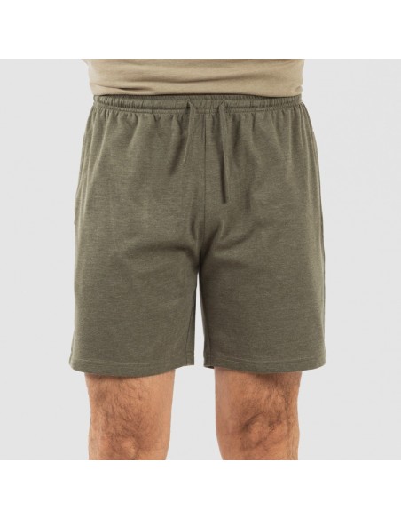 Pijama curto homem com botões verde caça - verde escuro