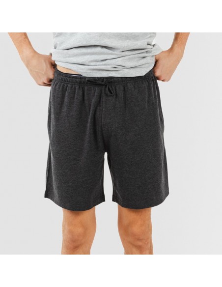 Pijama curto homem com botões cinza perla - cinza marengo