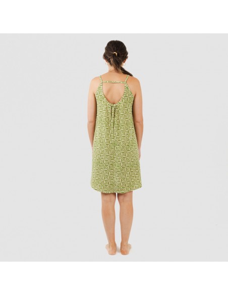 Vestido curto de alças em crepe Corinto verde erva vestidos-y-blusones
