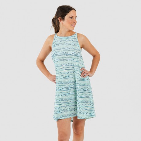 Vestido curto de alças em crepe Ola verde água