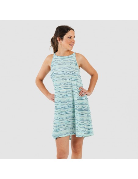 Vestido curto de alças em crepe Ola verde água