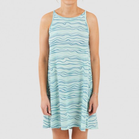 Vestido curto de alças em crepe Ola verde água