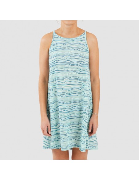 Vestido curto de alças em crepe Ola verde água