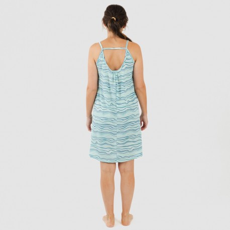 Vestido curto de alças em crepe Ola verde água