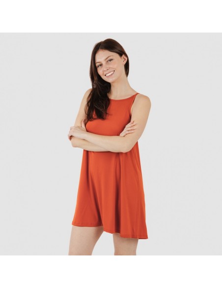 Vestido curto de alças em crepe liso Vestido curto de alças em crepe liso