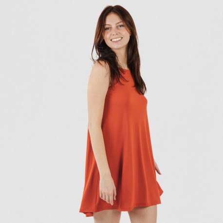 Vestido curto de alças em crepe liso