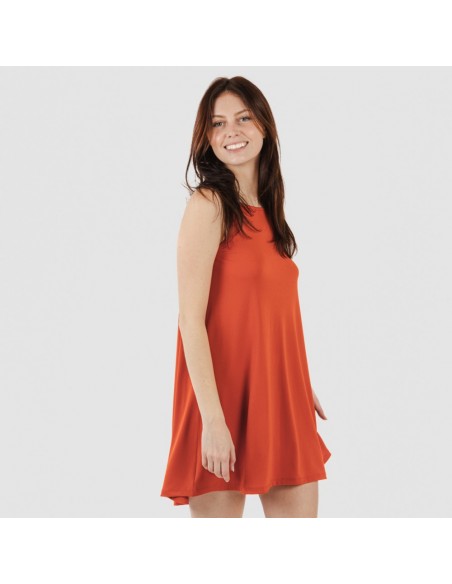 Vestido curto de alças em crepe liso Vestido curto de alças em crepe liso