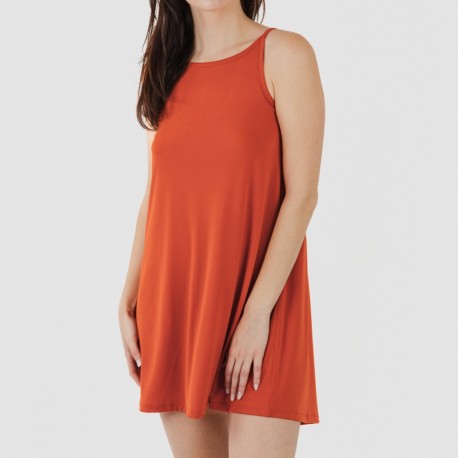 Vestido curto de alças em crepe liso