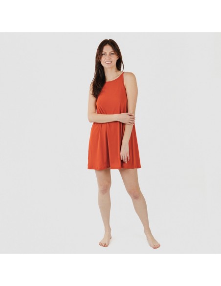 Vestido curto de alças em crepe liso Vestido curto de alças em crepe liso