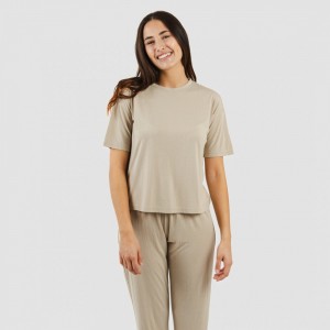 Pijama comprido manga curta viscosa mulher liso