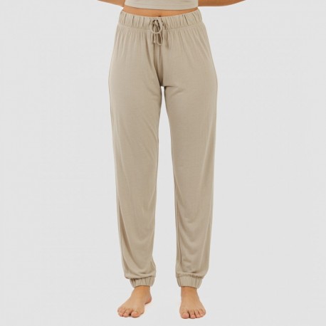 Pijama comprido manga curta viscosa mulher liso