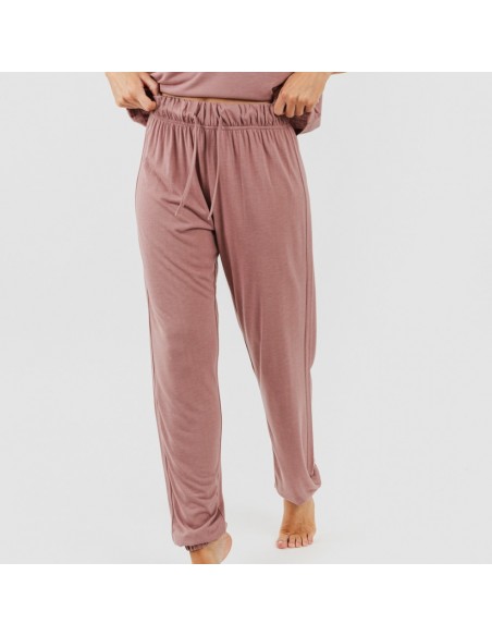 Pijama comprido manga curta viscosa mulher liso Pijama comprido manga curta viscosa mulher liso