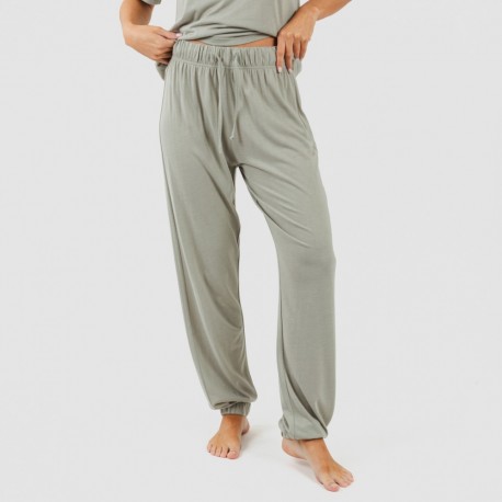 Pijama comprido manga curta viscosa mulher liso