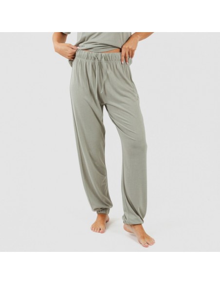 Pijama comprido manga curta viscosa mulher liso Pijama comprido manga curta viscosa mulher liso
