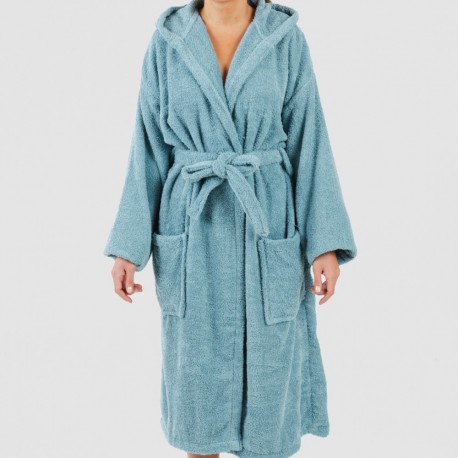 Roupão de banho com capuz água marinha 450gr Unisex