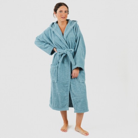 Roupão de banho com capuz água marinha 450gr Unisex
