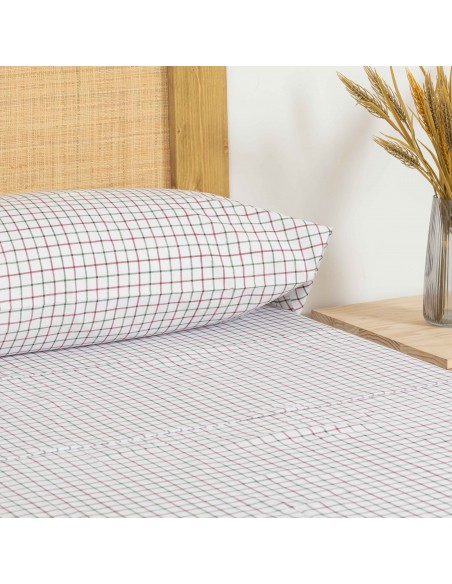 Jogo de lençóis algodão Hank verde bordeaux Jogo de lençóis algodão Hank verde bordeaux