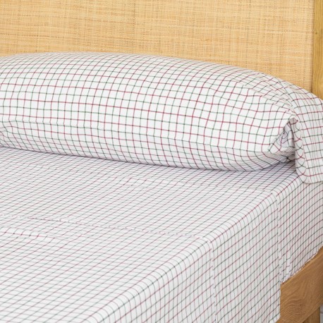 Jogo de lençóis algodão Hank verde bordeaux