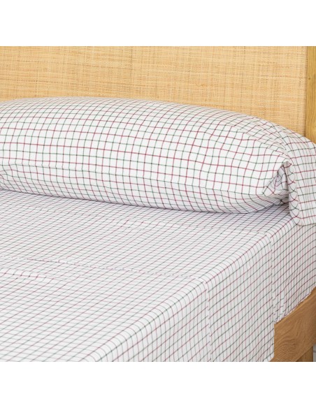 Jogo de lençóis algodão Hank verde bordeaux Jogo de lençóis algodão Hank verde bordeaux