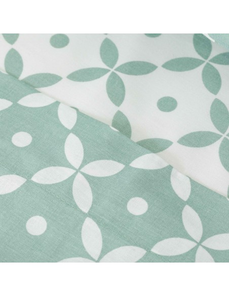 Jogo de lençóis algodão Sinaloa reversível verde tiffany