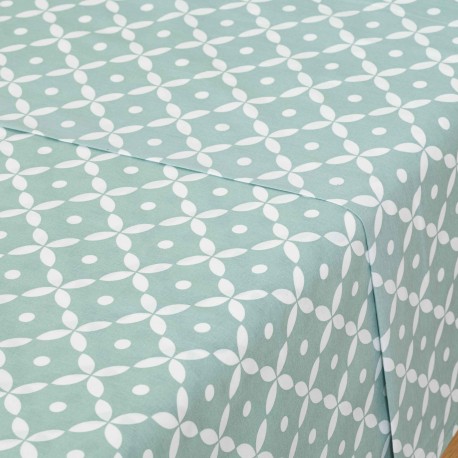 Jogo de lençóis algodão Sinaloa reversível verde tiffany