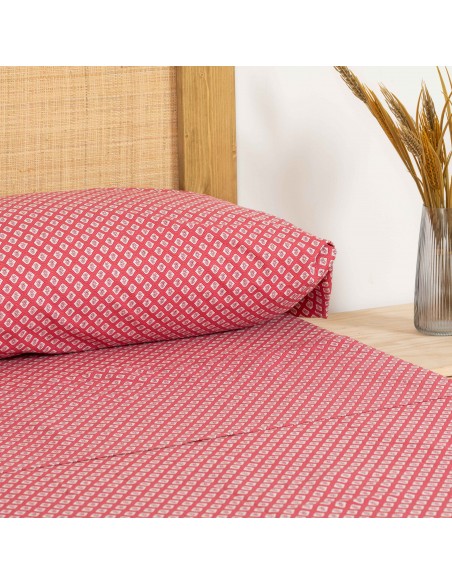 Jogo de lençóis algodão Neville fresa Jogo de lençóis algodão Neville fresa