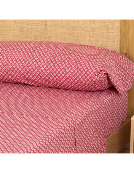 Jogo de lençóis algodão Neville fresa Jogo de lençóis algodão Neville fresa