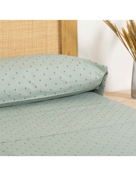 Jogo de lençóis algodão Alessia verde