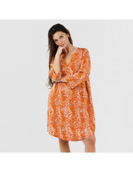 Túnica viscosa Sole cor telha Túnica viscosa Sole cor telha