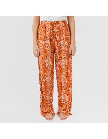 Calças viscosa Sole cor telha Calças viscosa Sole cor telha