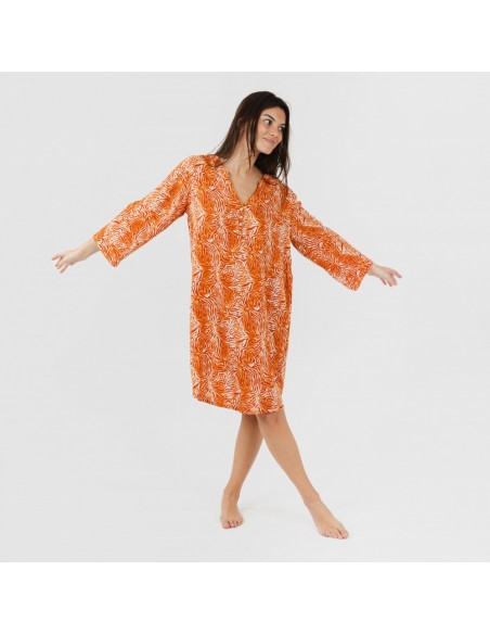 Túnica viscosa Sole cor telha Túnica viscosa Sole cor telha