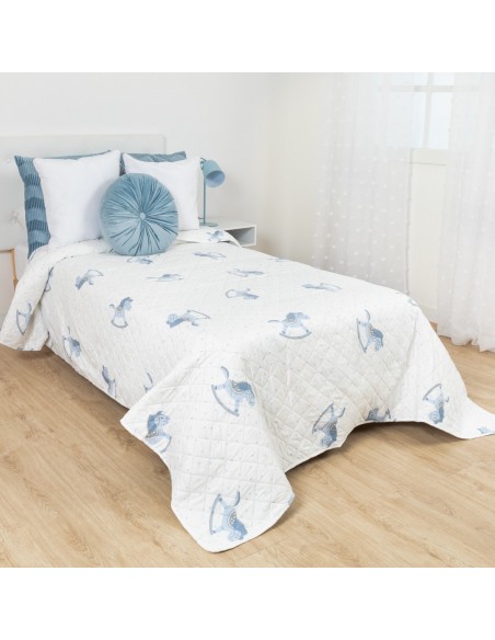 Colcha bouti Caballitos azul celeste Colcha bouti Caballitos azul celeste