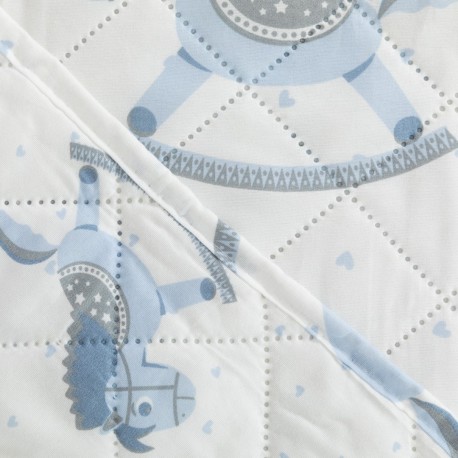 Colcha bouti Caballitos azul celeste