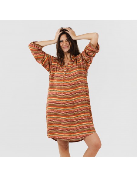 Túnica viscosa Emily cor telha Túnica viscosa Emily cor telha