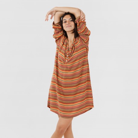 Túnica viscosa Emily cor telha