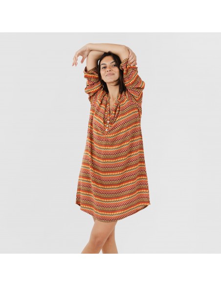 Túnica viscosa Emily cor telha Túnica viscosa Emily cor telha