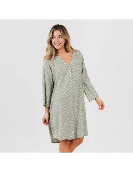 Túnica viscosa Valeria verde caça Túnica viscosa Valeria verde caça