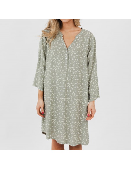 Túnica viscosa Valeria verde caça Túnica viscosa Valeria verde caça